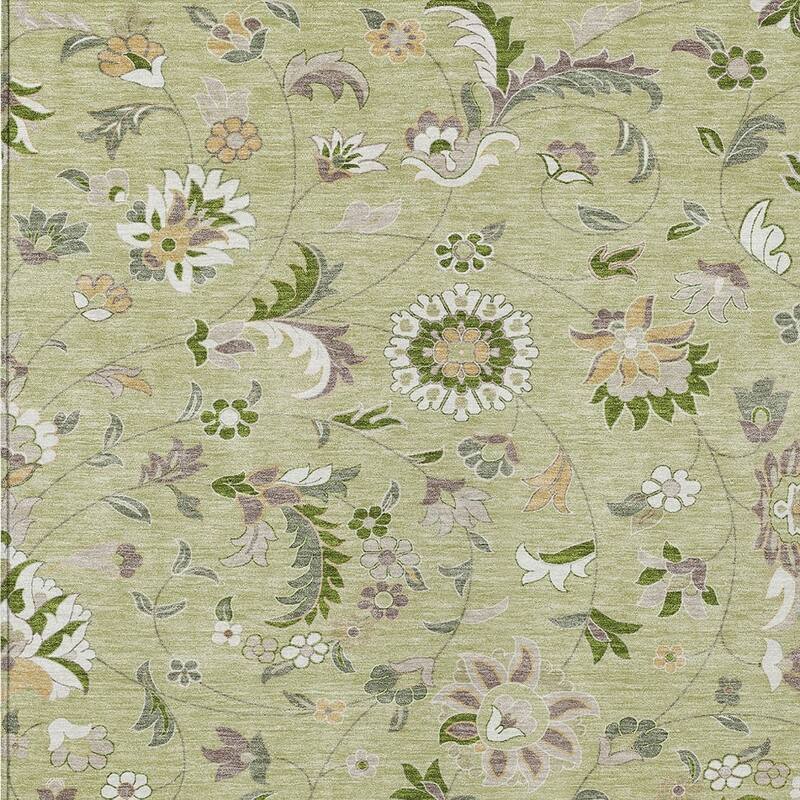HomeRoots Floral Transitional Rectangle Outdoor Rug