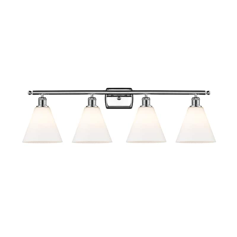 Innovations Lighting Berkshire - 4 Light 38" Bath Vanity Light - Matte White/Polished Chrome Finish