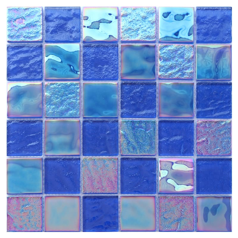 2 x 2 Glass Pool Tiles - Case (10 Sheets) - Navy Blue