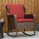 Option Brown Rattan, Wine Red Cushion