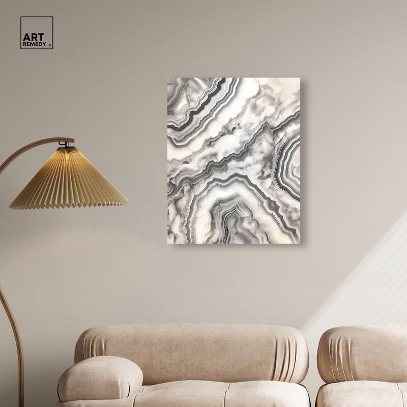 Silvered Sediment Canvas by Art Remedy, Gallery Wrapped