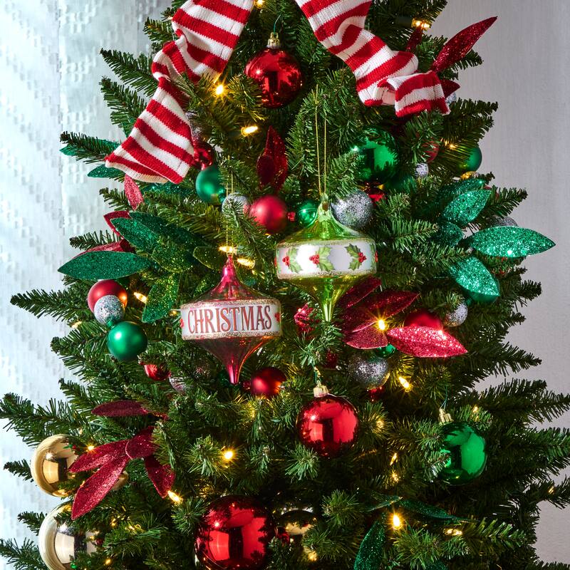 4.5" Glass Spinning Top Ornament Set of 6