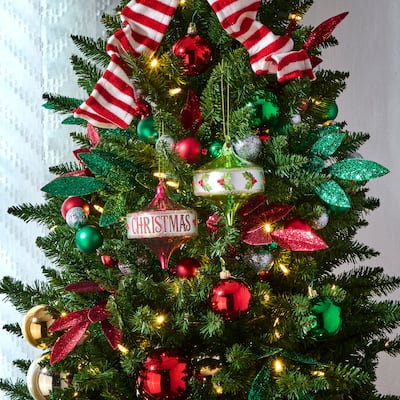 4.5" Glass Spinning Top Ornament Set of 6
