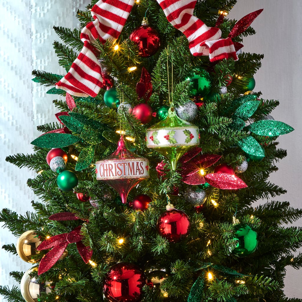 4.5" Glass Spinning Top Ornament Set of 6