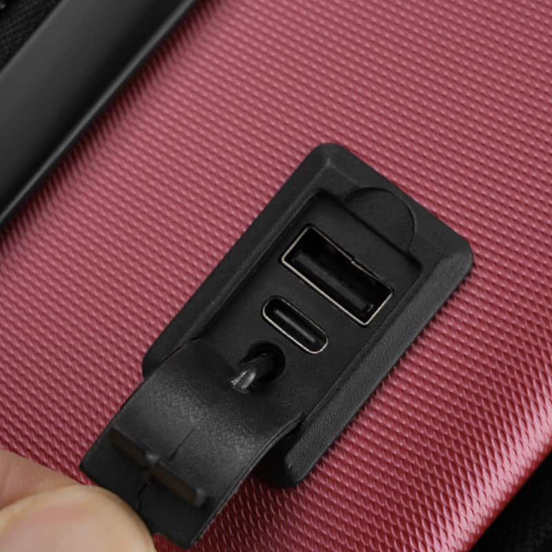 Luggage Sets 5 Piece with Front Opening, Hardside Expandable Carry On Suitcase Set with Double Spinner Wheel, with USB Port