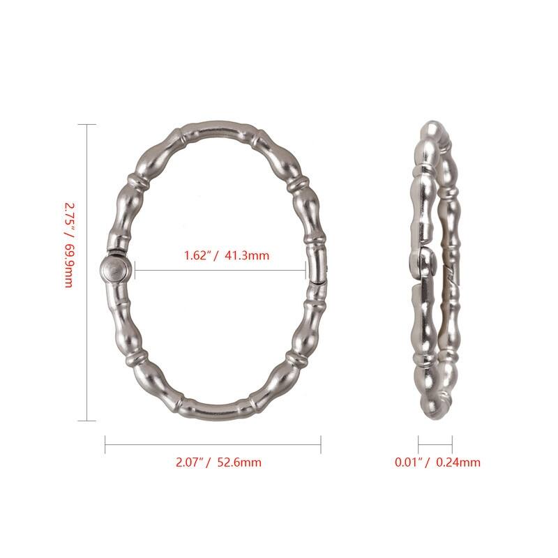 Utopia Alley Shower Rings, Oval Shape Shower Curtain Rings for Bathroom, Rustproof Zinc Shower Curtain Hooks Rings, Set of 12