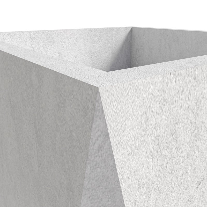 Aloe Fiberstone & MGO Clay Tapered Square Tall Planter Plant Pot, Indoor/Outdoor with Drainage Holes for Yard Porch Decor