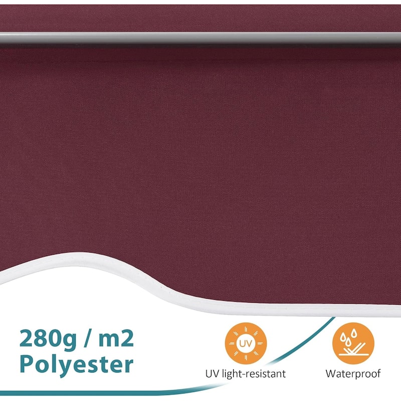 MCombo Patio Window Awnings 50''x55'', Fully Assembled Manual Retractable Sunshade Canopy