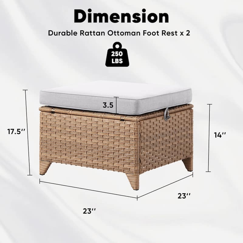 Outdoor Patio Ottoman for Swivel Chairs