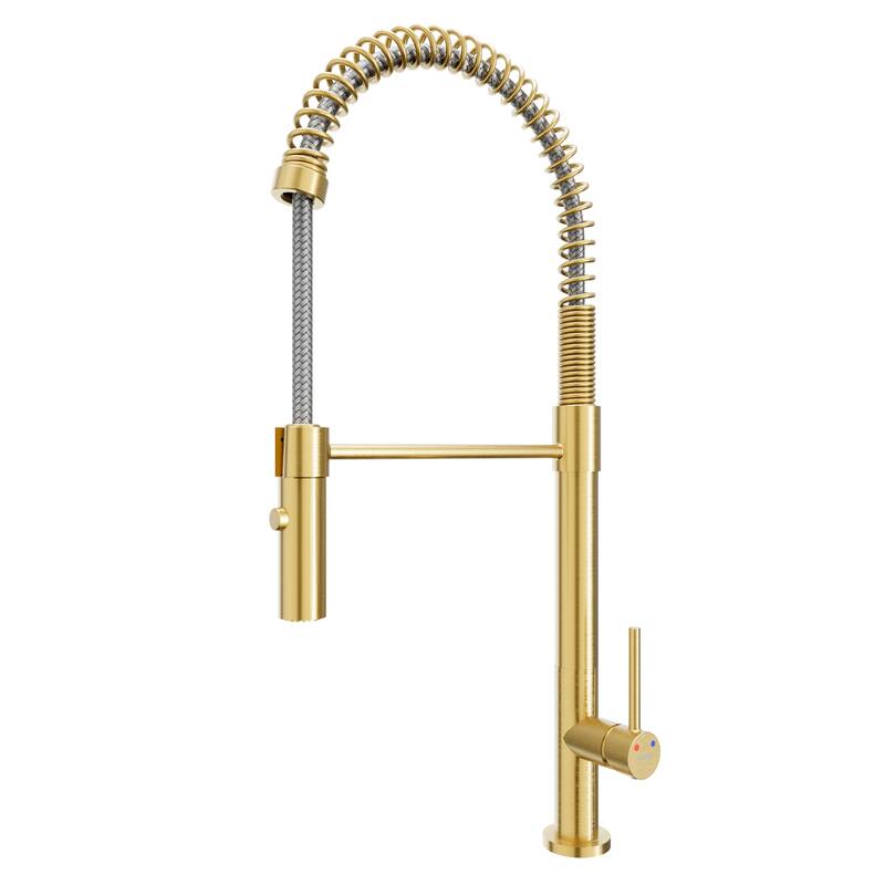 Karran Bluffton Single-Handle Pull-Down Sprayer Kitchen Faucet - Brushed Gold