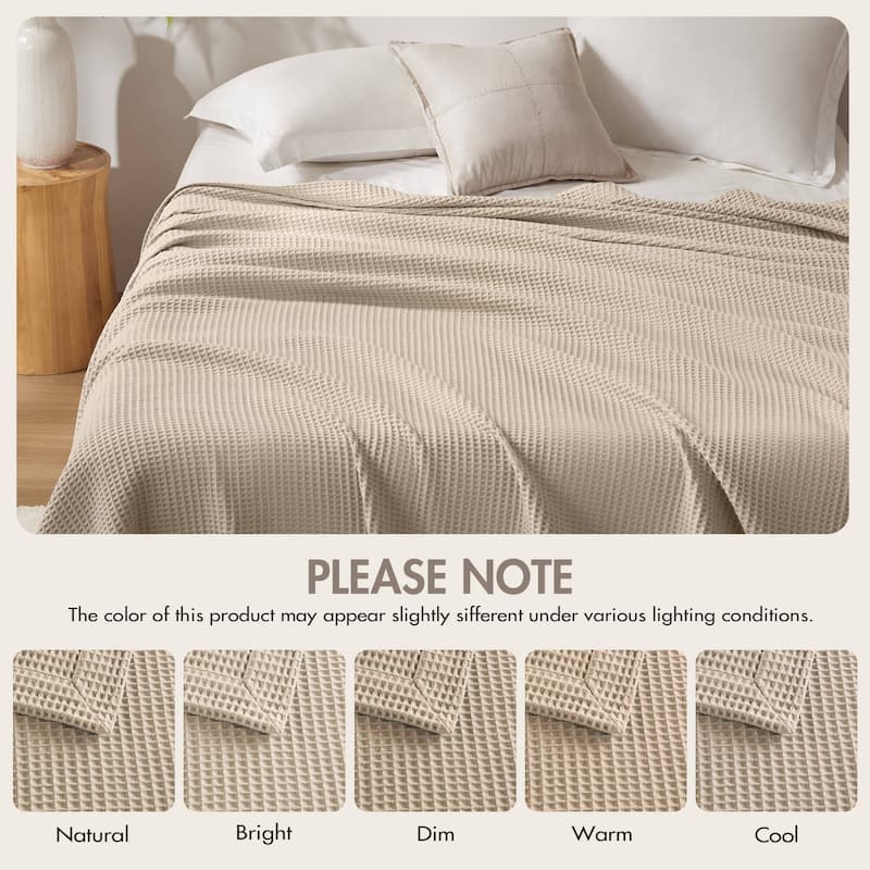 Madison Park Waffle Weave Cotton Blanket