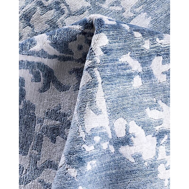 Modern One-of-a-Kind Hand-Knotted Area Rug, Blue - 9' 2" x 12' 1"
