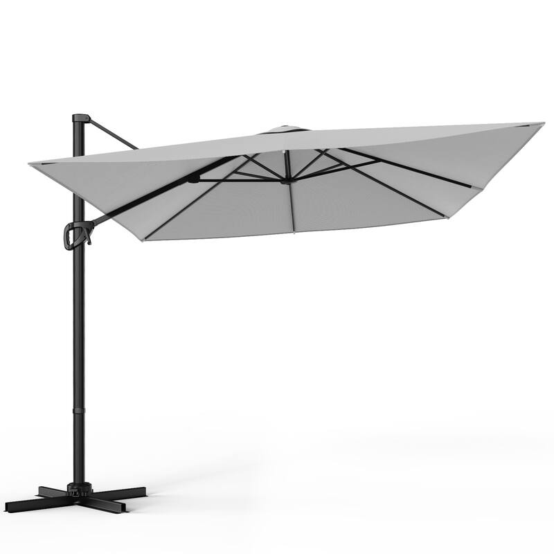 BONOSUKI 10x8FT Cantilever Patio Umbrella 360 Rotation and Canopy