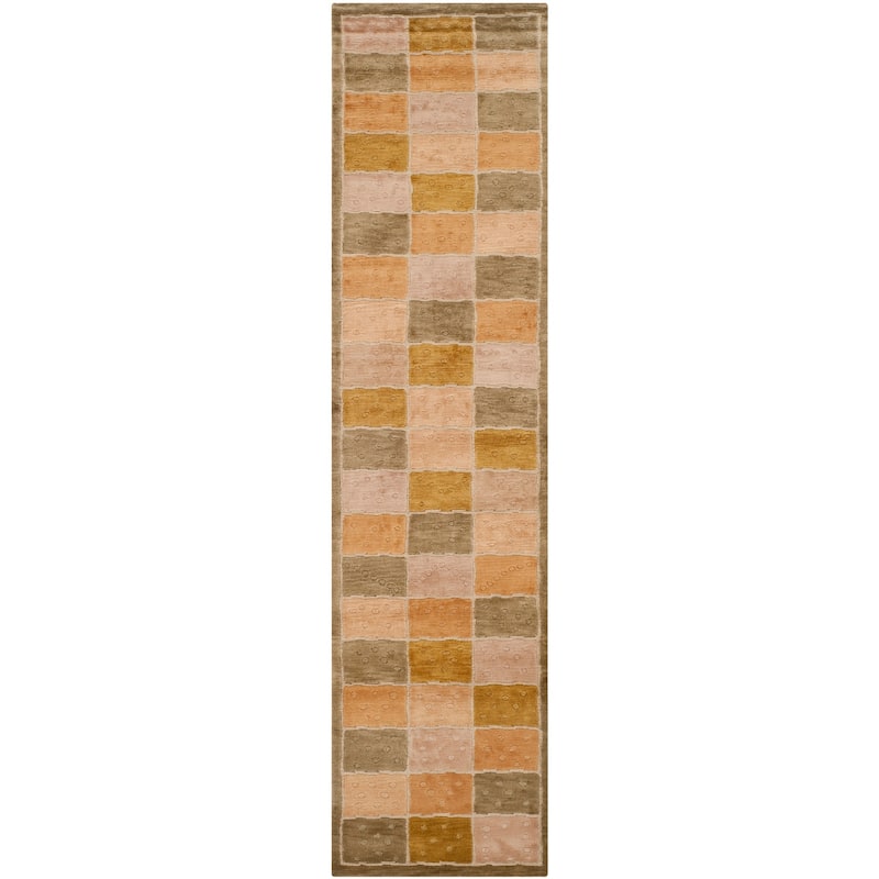 SAFAVIEH Couture Hand-knotted Tibetan Janice Modern Wool Rug - 2'6" x 12' Runner - Multi