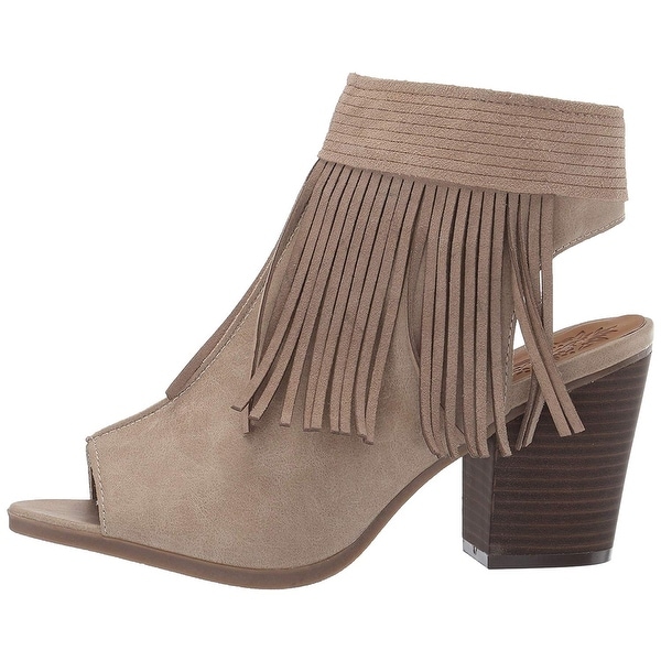 closed toe open back booties