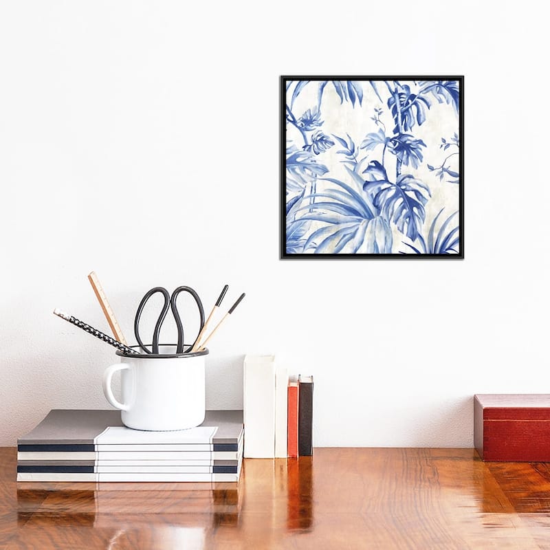 iCanvas "Palms Toile II " by Eva Watts Framed Canvas Print