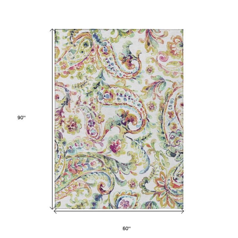 HomeRoots Paisley Transitional Rectangle Outdoor Rug
