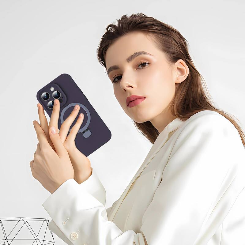 6.1in iPhone 13 Pro Case, Liquid Silicone, Moisturizing Factor, Extreme Soft Slim Phone Case with Stand, Compatible with MagSafe