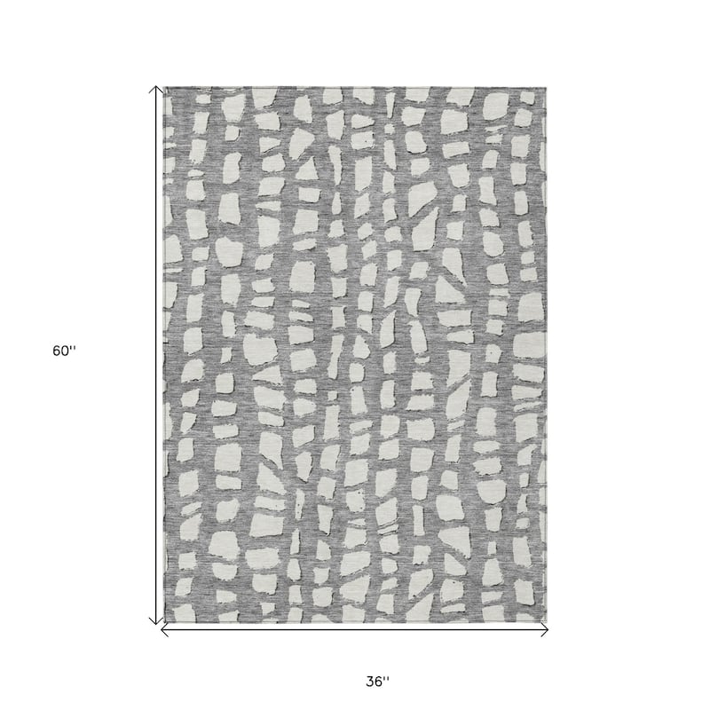 HomeRoots Abstract Transitional Rectangle Outdoor Rug