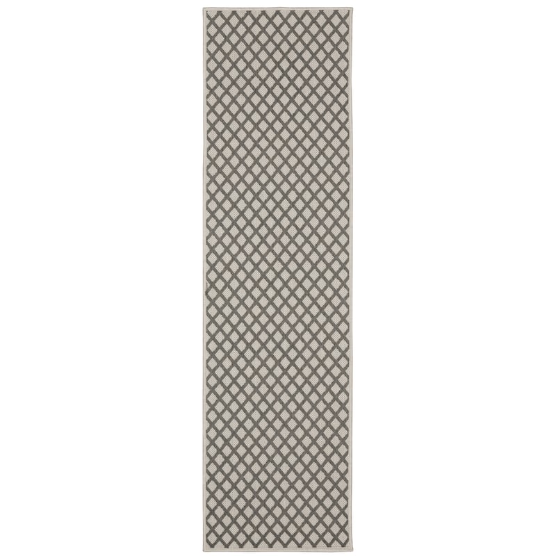 Vista Home Talcot Diamond Relief Gray Indoor/ Outdoor Area Rug - 1'10" X 7'3"
