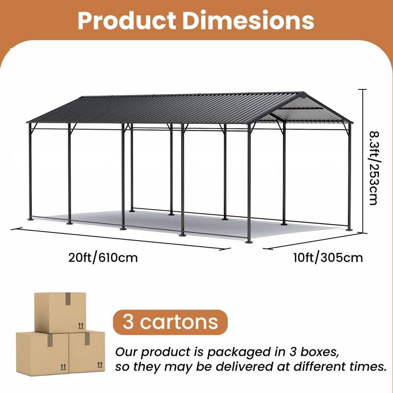 SUNBURY Outdoor Heavy Duty Outdoor Steel Carport