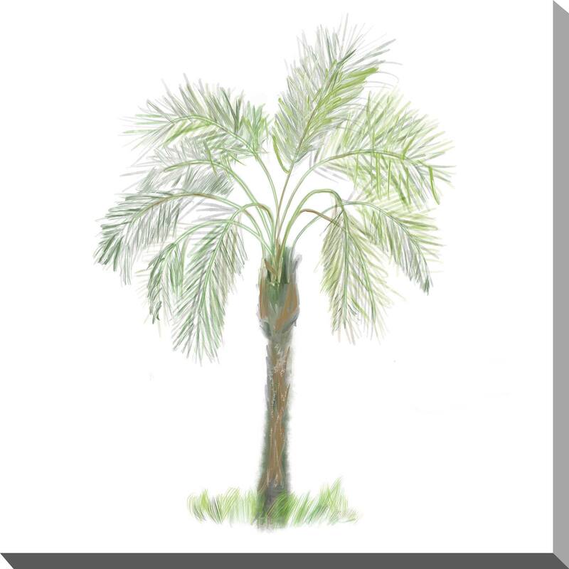 "Palm Tree on White II" Print on Canvas