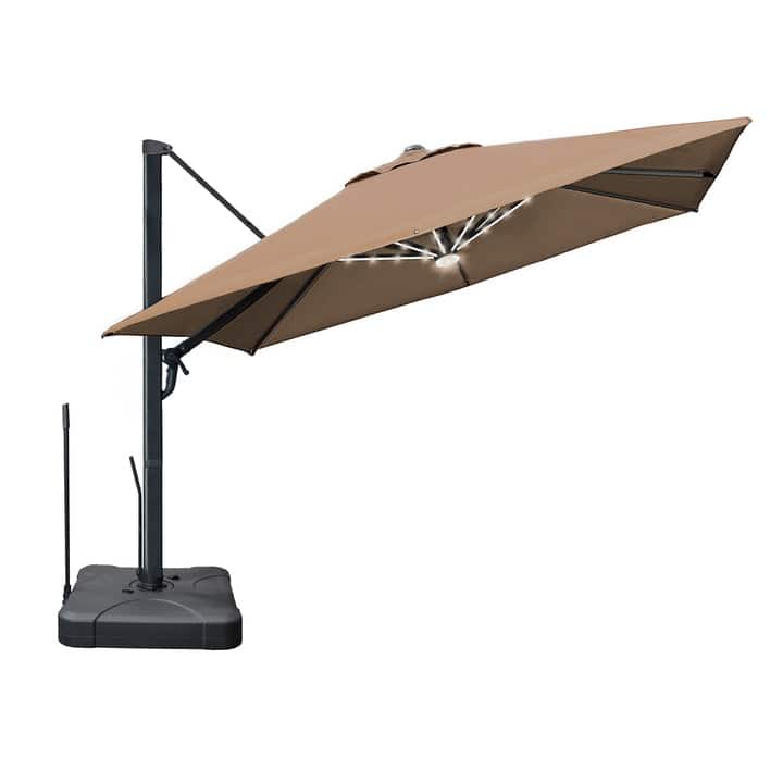 Kinger Home 10 ft Cantilever Patio Umbrella Windproof Design - Beige