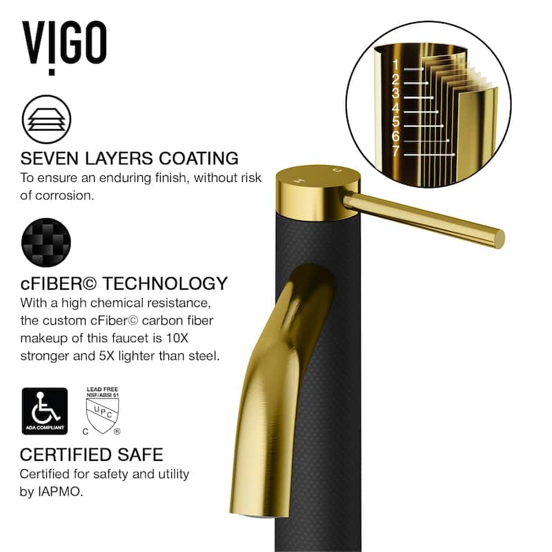VIGO Madison 8" H Single Handle Single Hole Bathroom Faucet