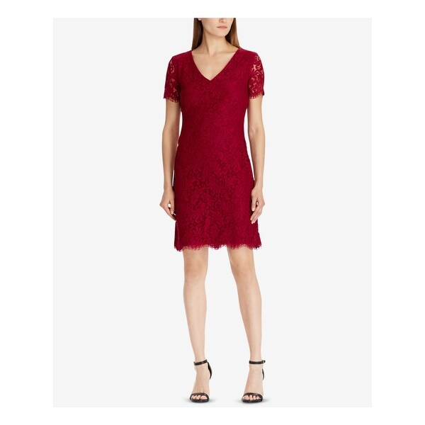 ralph lauren maroon dress