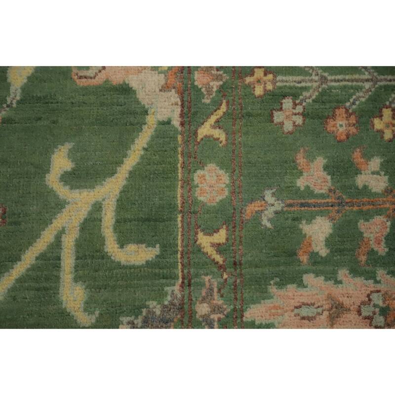 Hand Knotted Oriental 100% Wool Carpet Traditional All-Over Green Kazak Area Rug - 9' 8'' X 8' 4''