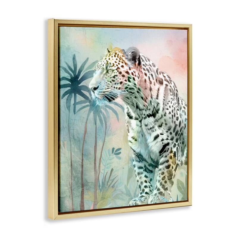Stupell Gazing Jungle Leopard Framed Floater Canvas Wall Art Design By Kim Allen