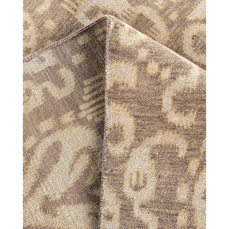 Ikat One-of-a-Kind Handmade Area Rug - Gray, 8' 2" x 10' 2" - 8' 2" x 10' 2"