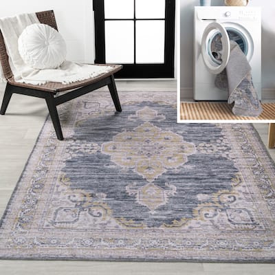 JONATHAN Y Chapell Cottage Medallion Machine-Washable Area Rug