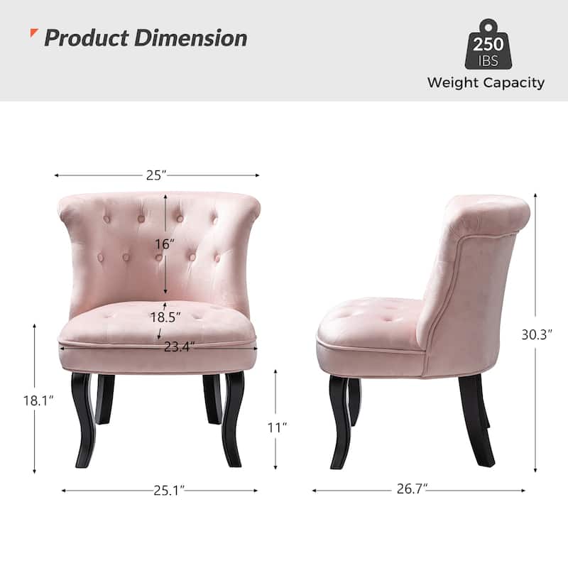 Christi Vibrant Tufted Velvet Upholstered Accent Chairs Set of 2 by HULALA HOME