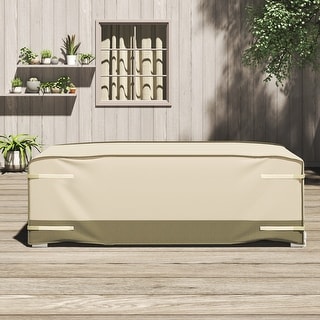 Porch Shield Patio Deck Box Cover Outdoor Waterproof 600D Rectangular Storage Box Table Covers 46 x 24 inch Beige 