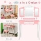 preview thumbnail 16 of 18, Gymax Kids Vanity Princess Makeup Dressing Table Chair Set W/ - See Details