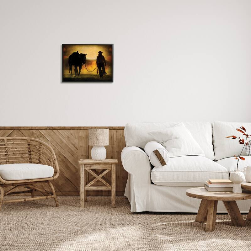 Stupell Cowgirl & Horse Silhouette Framed Giclee Art Design by PBurchettePhoto