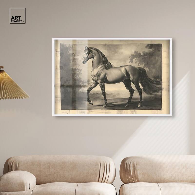Sketch of a Stallion Shadowbox by Art Remedy