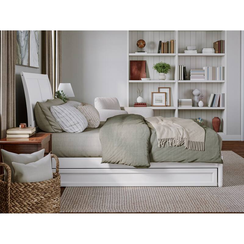 Andorra Platform Bed with Panel Footboard and Twin XL Trundle