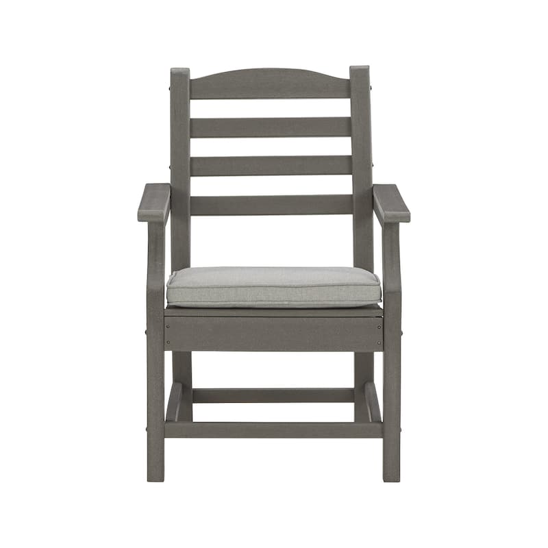 Signature Design by Ashley Visola Gray Outdoor Poly All Weather Arm Chair with Cushion, Set of 2 - 24"W x 25"D x 37"H