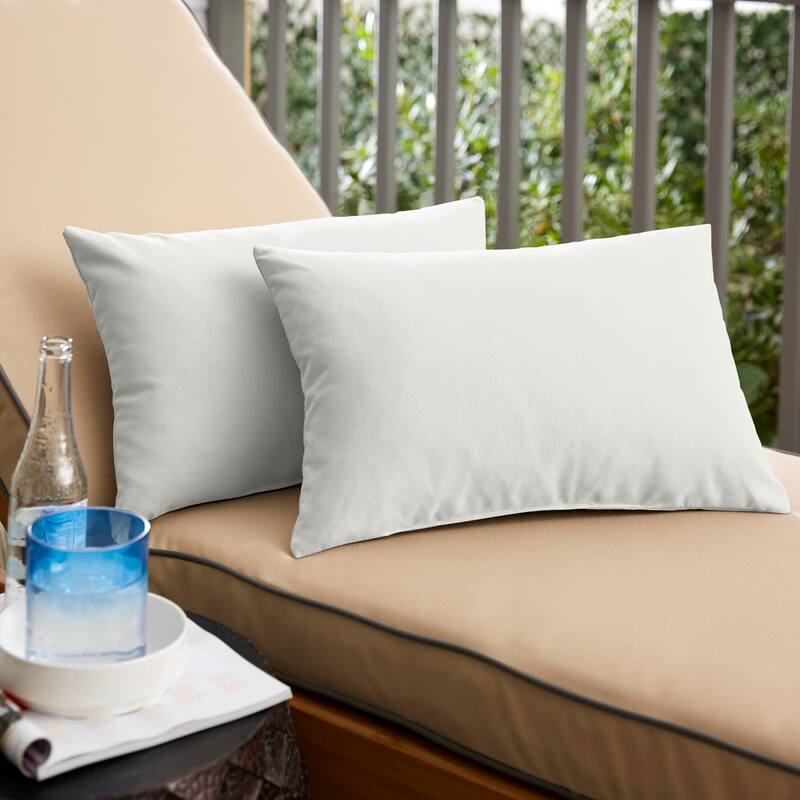 Sorra Home Sloane Ivory 13 x 20inch Indoor/ Outdoor Knife Edge Pillow