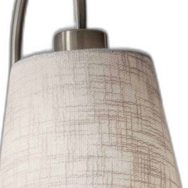 Antique Brass Metal Wall Lamp with Shelf USB Port and Off-White Shade - 13” x 7” x 25” (D x W x H)