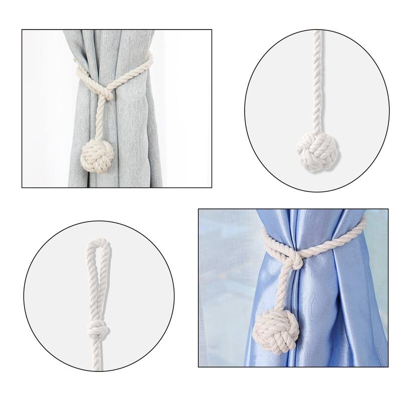 4pcs Curtain Tieback 24 Inch Holdback Decorative Rope Curtain Holder