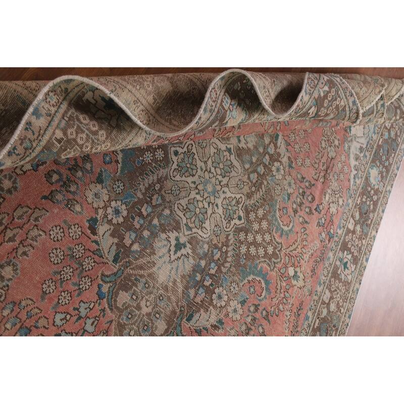 Handmade Tabriz Persian Vintage Area Rug Living Room Wool Carpet - 6'5" x 9'10"