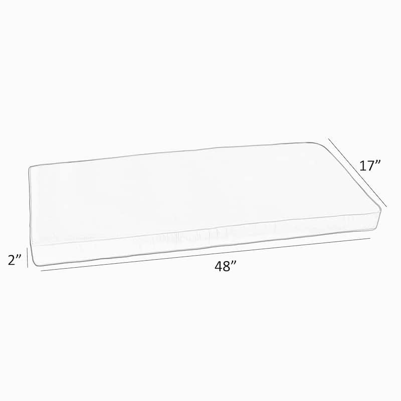 Sorra Home Indoor/Outdoor Solid Corded Bench Cushion