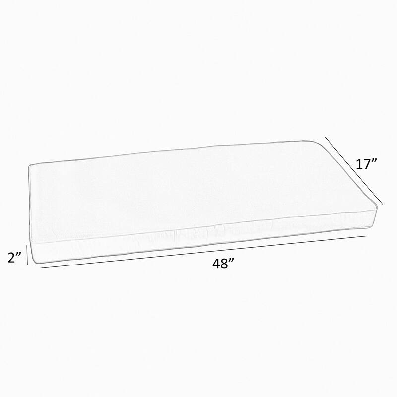 Sunbrella Terra Cotta Indoor/ Outdoor Bench Cushion 37" to 48", Corded - 48 in w x 17 in d