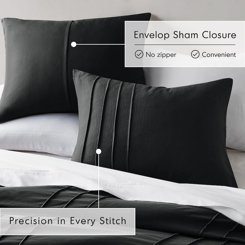 Chelsea Square Evans Pinch Pleated Soft Washed Boho Duvet Cover Set