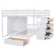 preview thumbnail 19 of 24, Versatile Full Over Twin Bunk Bed with Wardrobe, Space-Saving Wood Bunk Bed Frame w/Staircase Drawers and Footboard Drawer