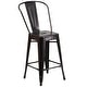 preview thumbnail 3 of 97, 24'' High Metal Indoor-Outdoor Counter Height Stool with Back