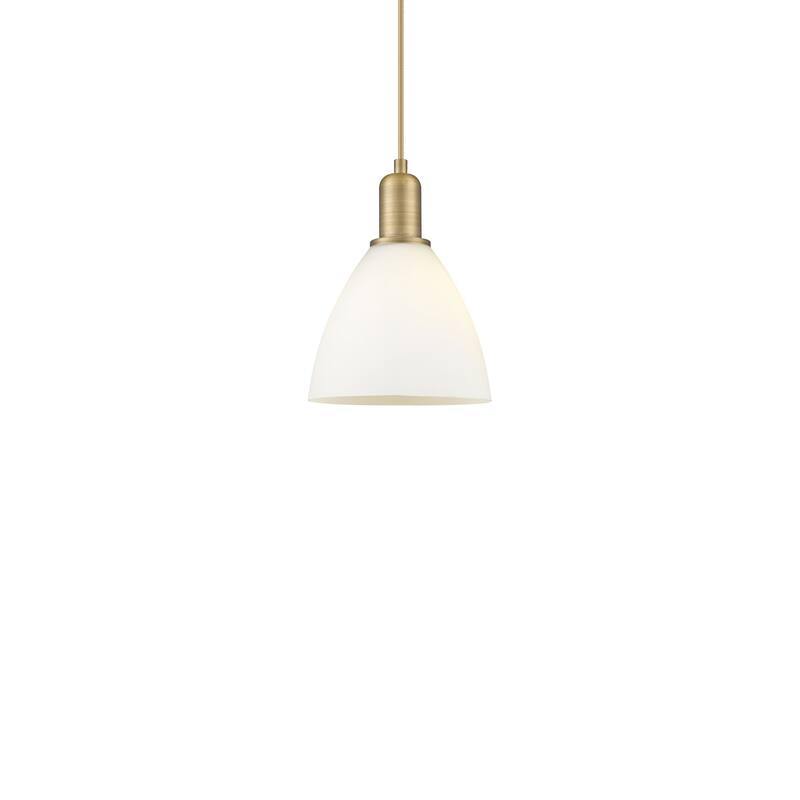 Innovations Lighting 716-1P-11-8 Bristol Pendant Bristol 8" Wide Mini - Brushed Brass / Matte White
